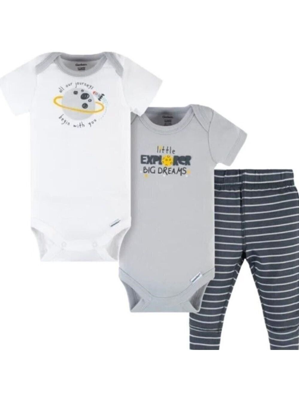 Gerber 3Pc Short Sleeve Onesies & Pants NWT